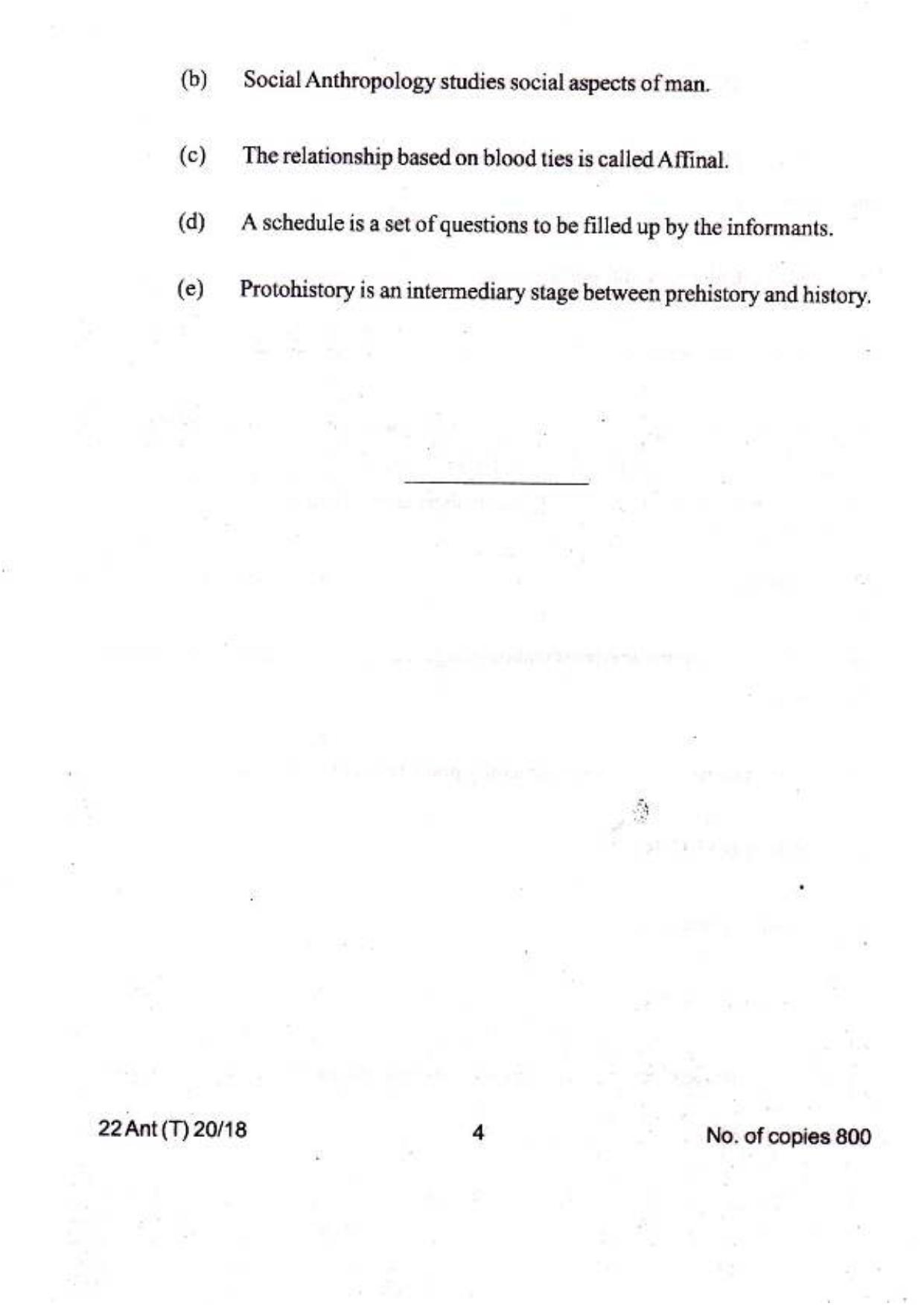 COHSEM Class 12 Anthropology 2018 Question Papers - Page 4