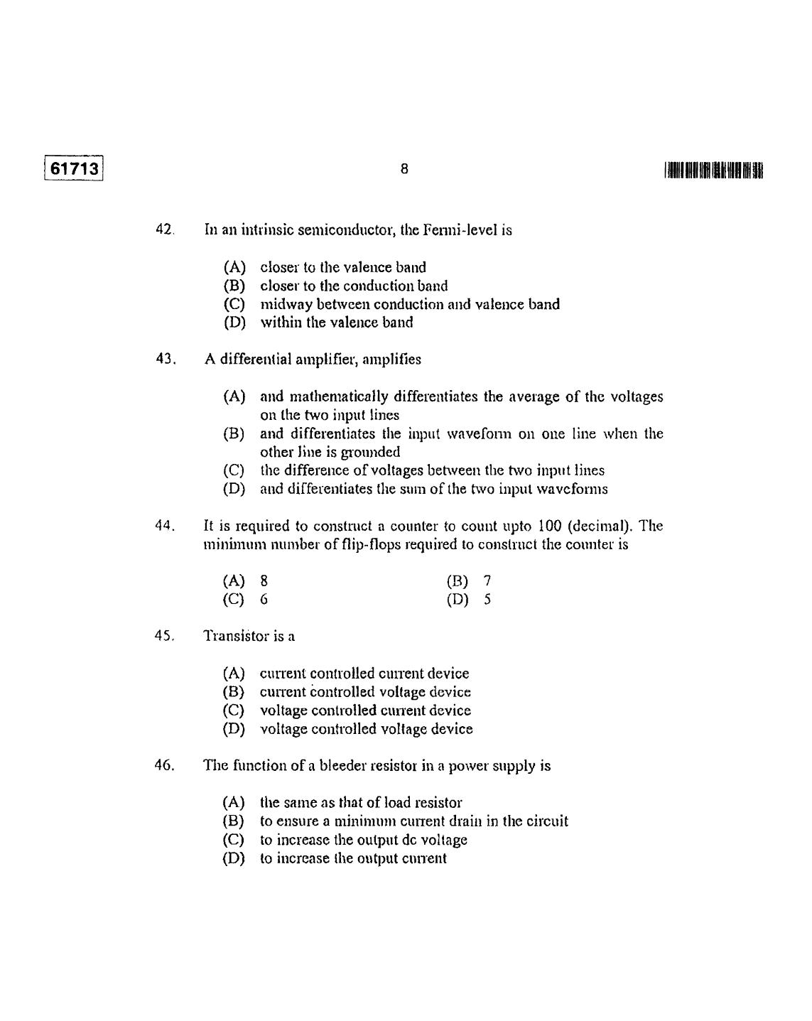 CUSAT CAT 2013 Instrumentation Question Paper - Page 9