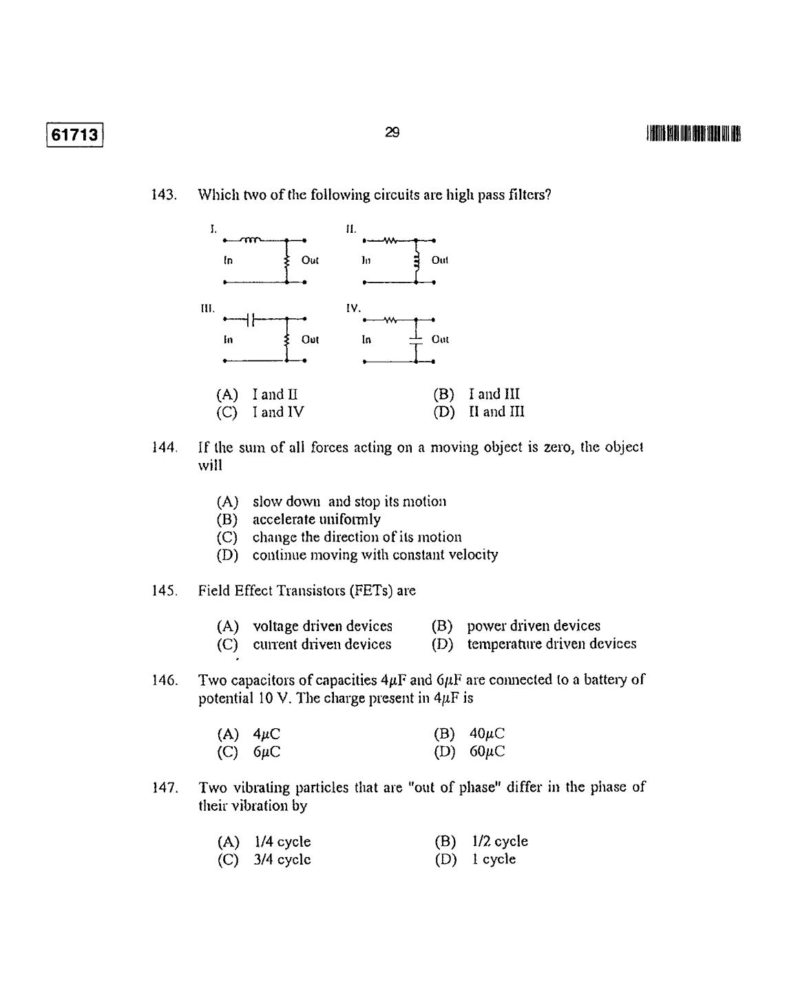 CUSAT CAT 2013 Instrumentation Question Paper - Page 30