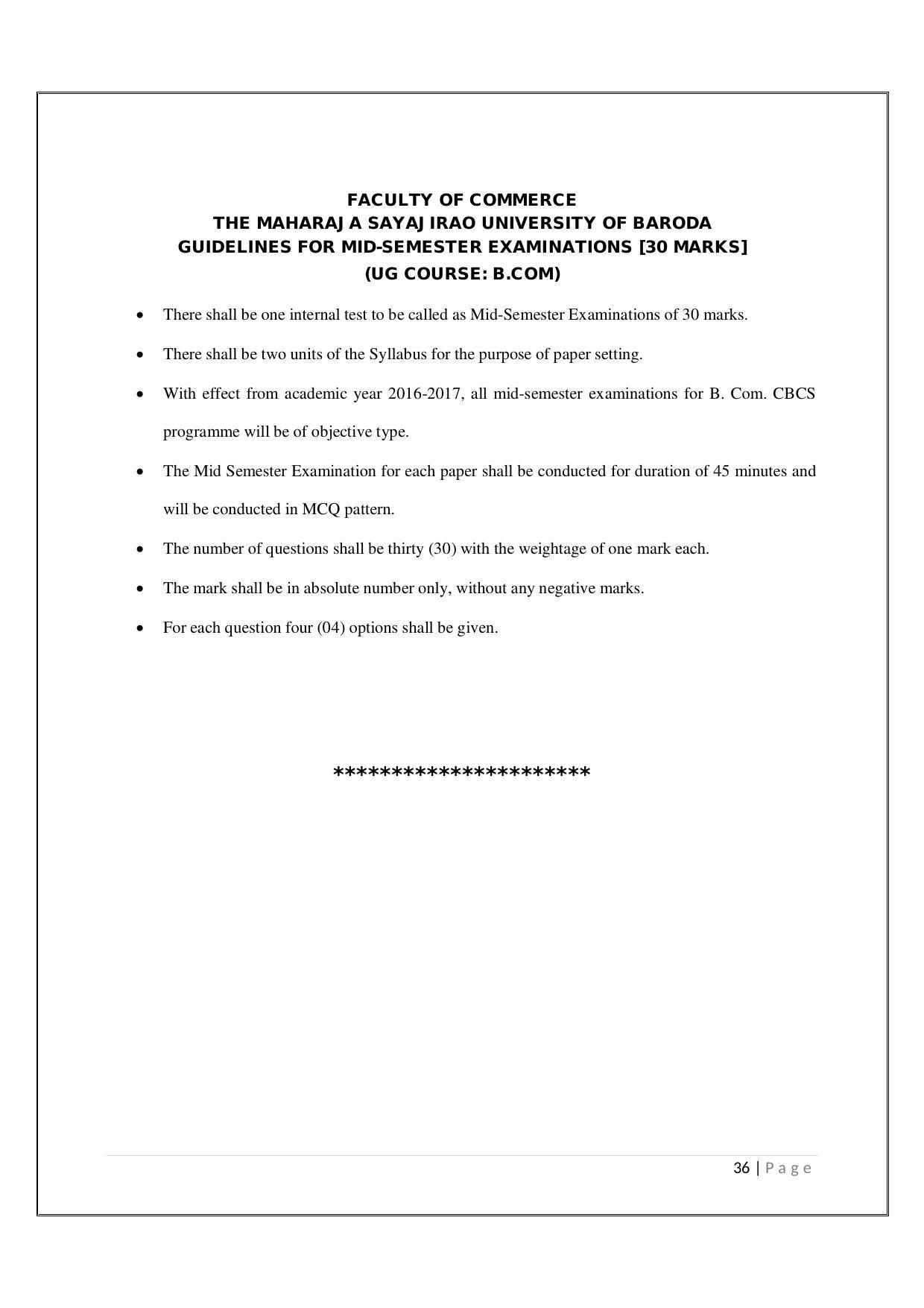 Maharaja Sayajirao University of Baroda, Baroda B.Com 2018-19 Prospectus - Page 37