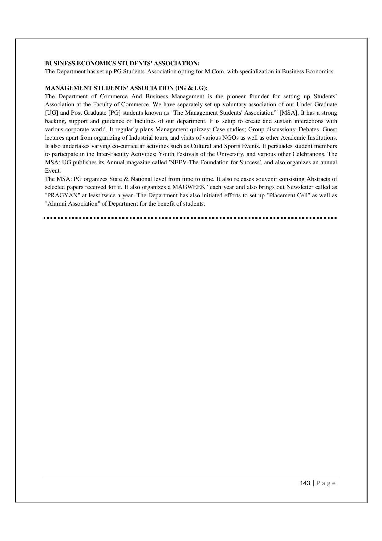 Maharaja Sayajirao University of Baroda, Baroda B.Com 2018-19 Prospectus - Page 144