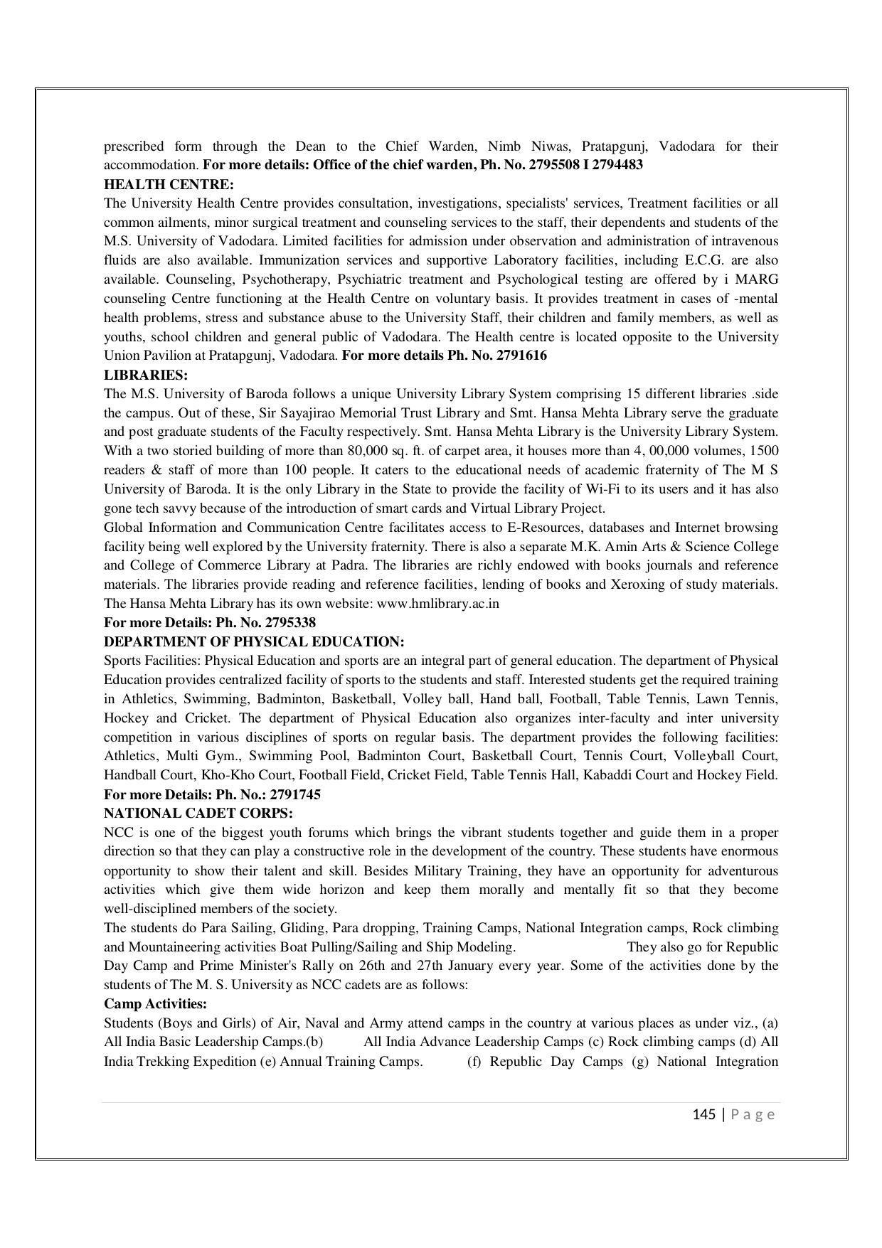 Maharaja Sayajirao University of Baroda, Baroda B.Com 2018-19 Prospectus - Page 146