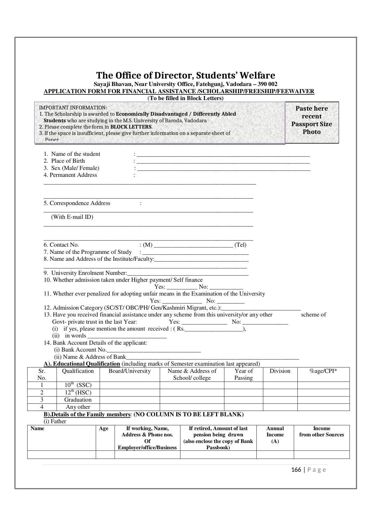 Maharaja Sayajirao University of Baroda, Baroda B.Com 2018-19 Prospectus - Page 167