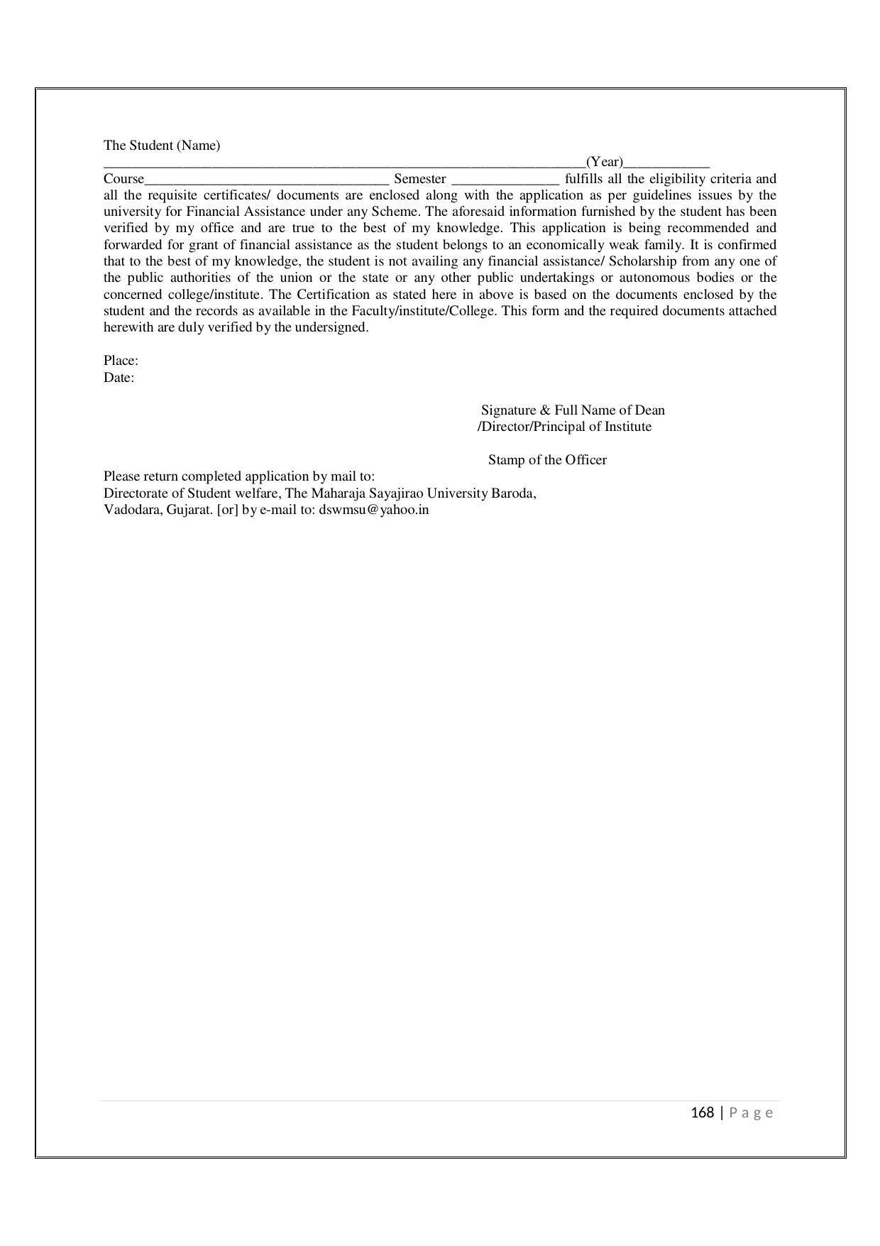 Maharaja Sayajirao University of Baroda, Baroda B.Com 2018-19 Prospectus - Page 169