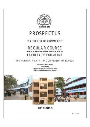 Maharaja Sayajirao University of Baroda, Baroda B.Com 2018-19 Prospectus