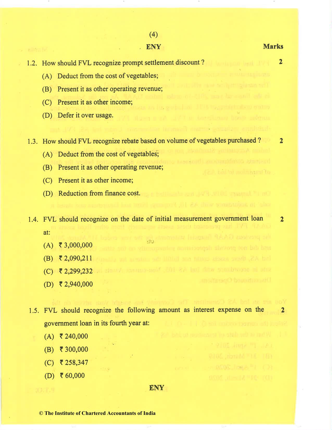CA Final Nov 2020 Question Paper - Paper 6E – Global Financial Reporting Standards - Page 4