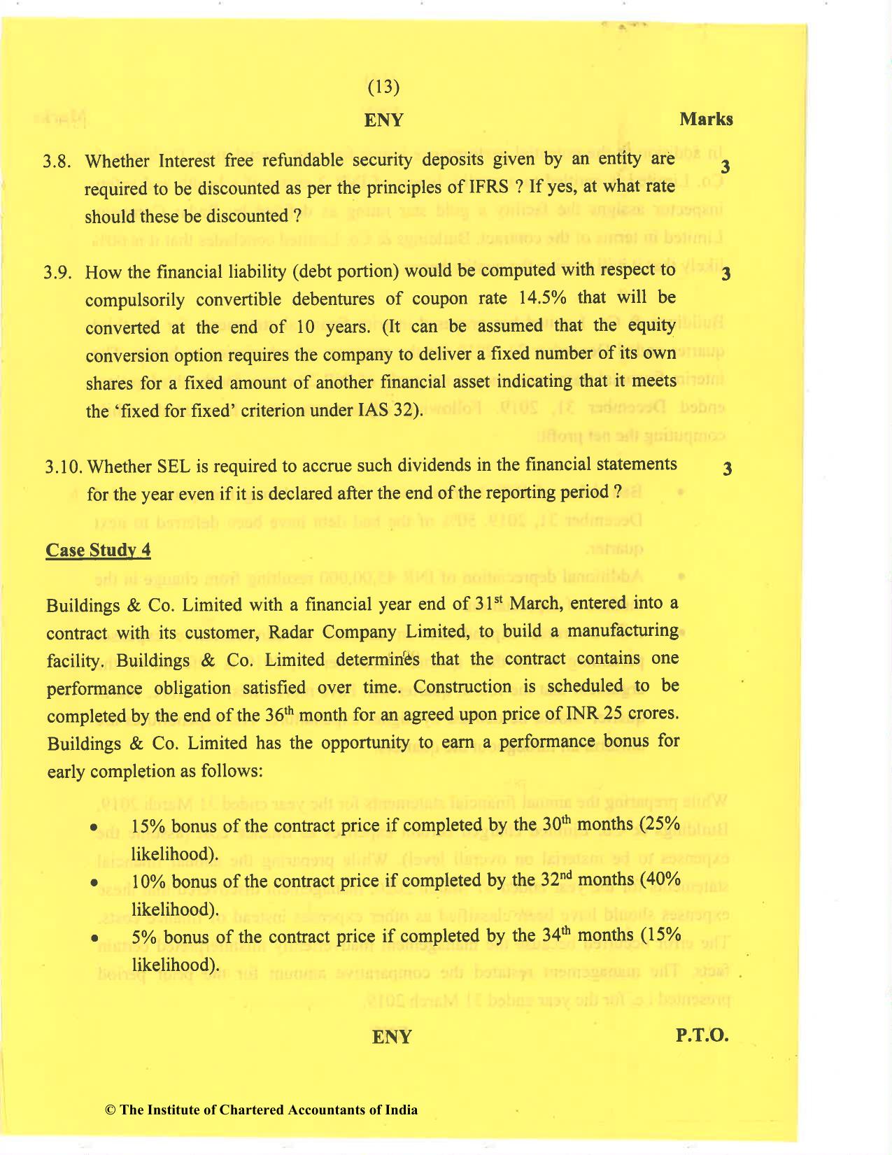 CA Final Nov 2020 Question Paper - Paper 6E – Global Financial Reporting Standards - Page 13