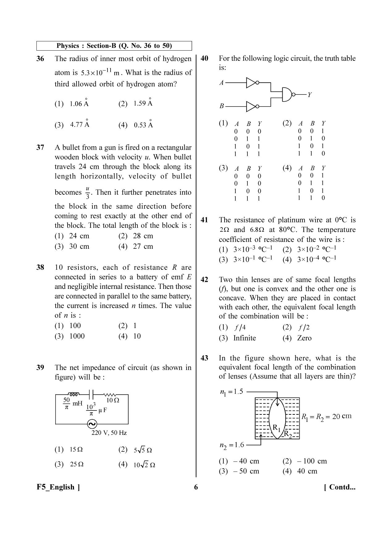 NEET 2023 F5 Question Paper - Page 6