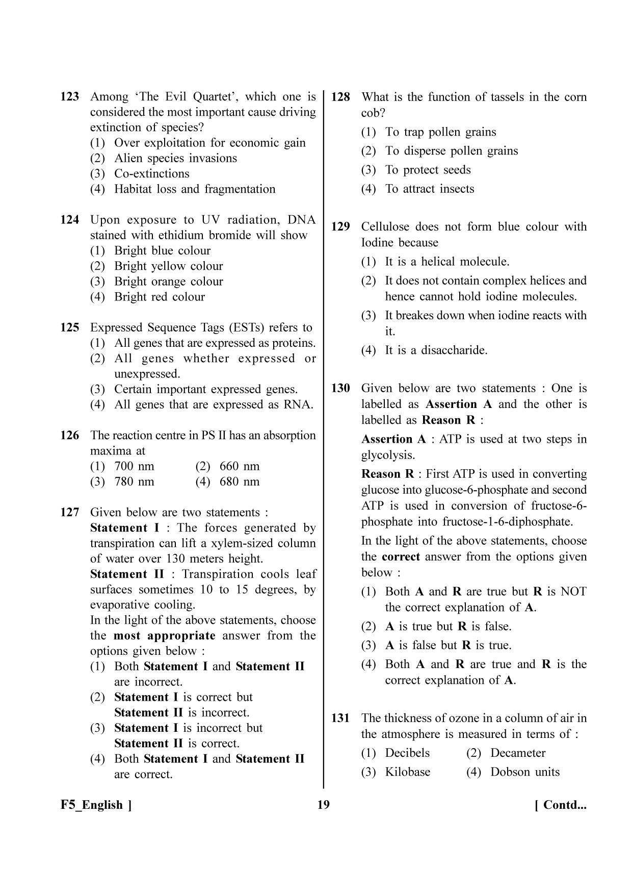 NEET 2023 F5 Question Paper - Page 19