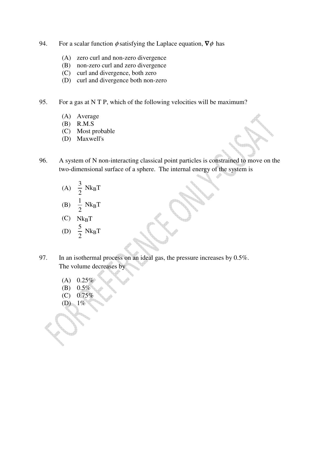 CUSAT CAT 2022 PHYSICS Question Paper - Page 19