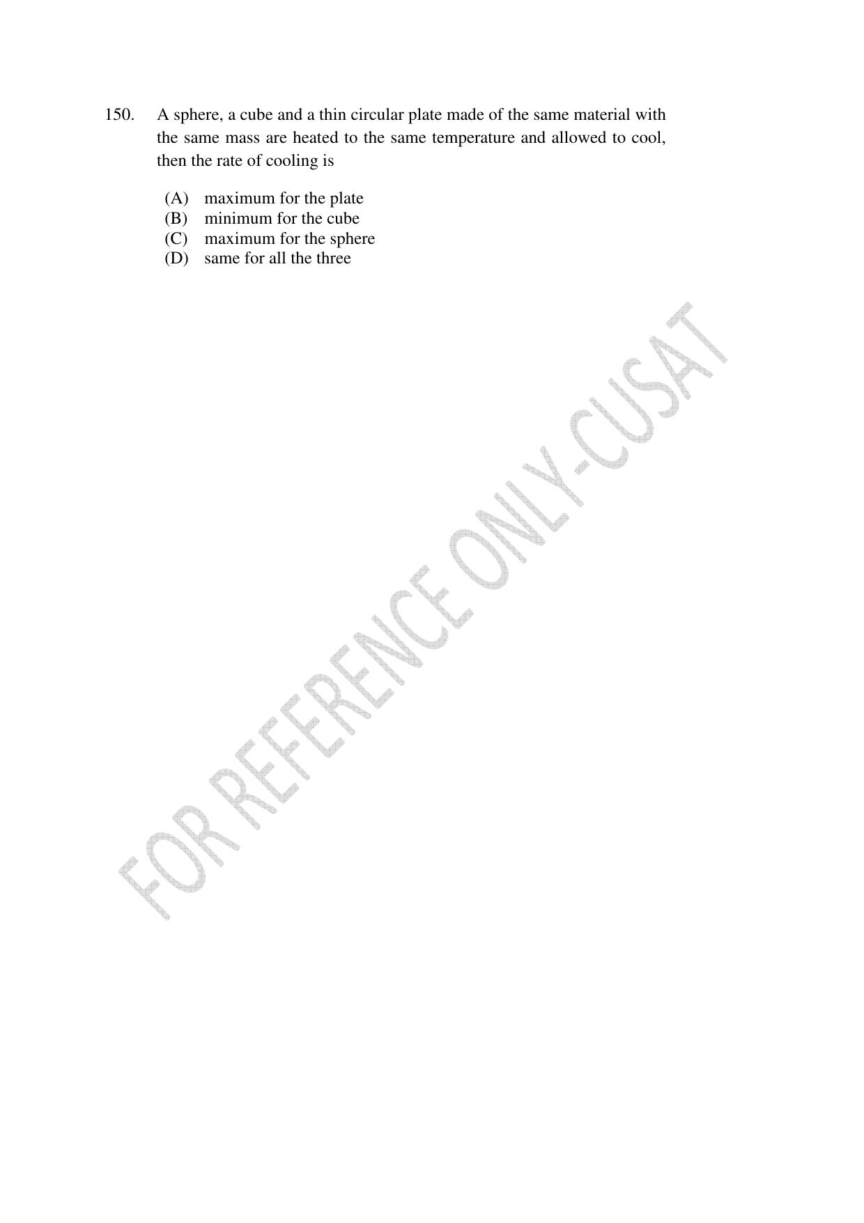 CUSAT CAT 2022 PHYSICS Question Paper - Page 30