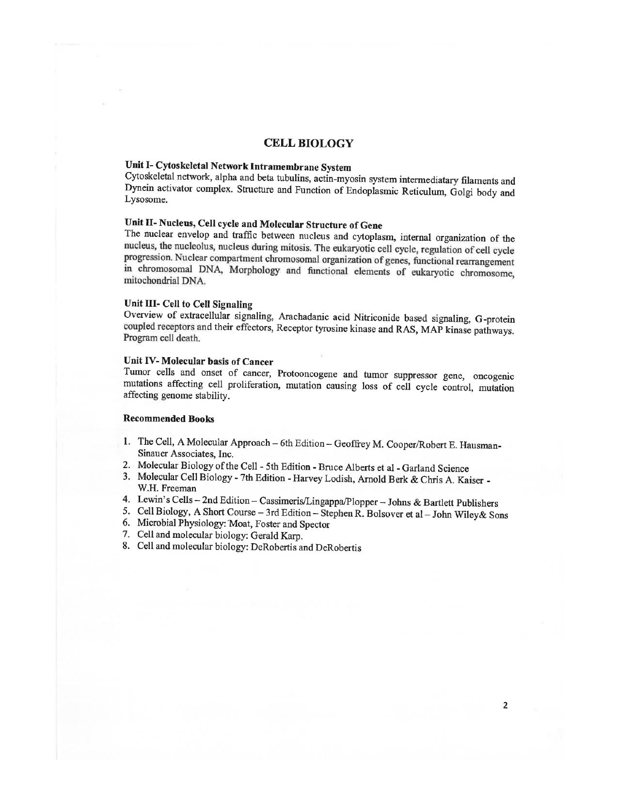 JMI Entrance Exam FACULTY OF NATURAL SCIENCES Syllabus - Page 2