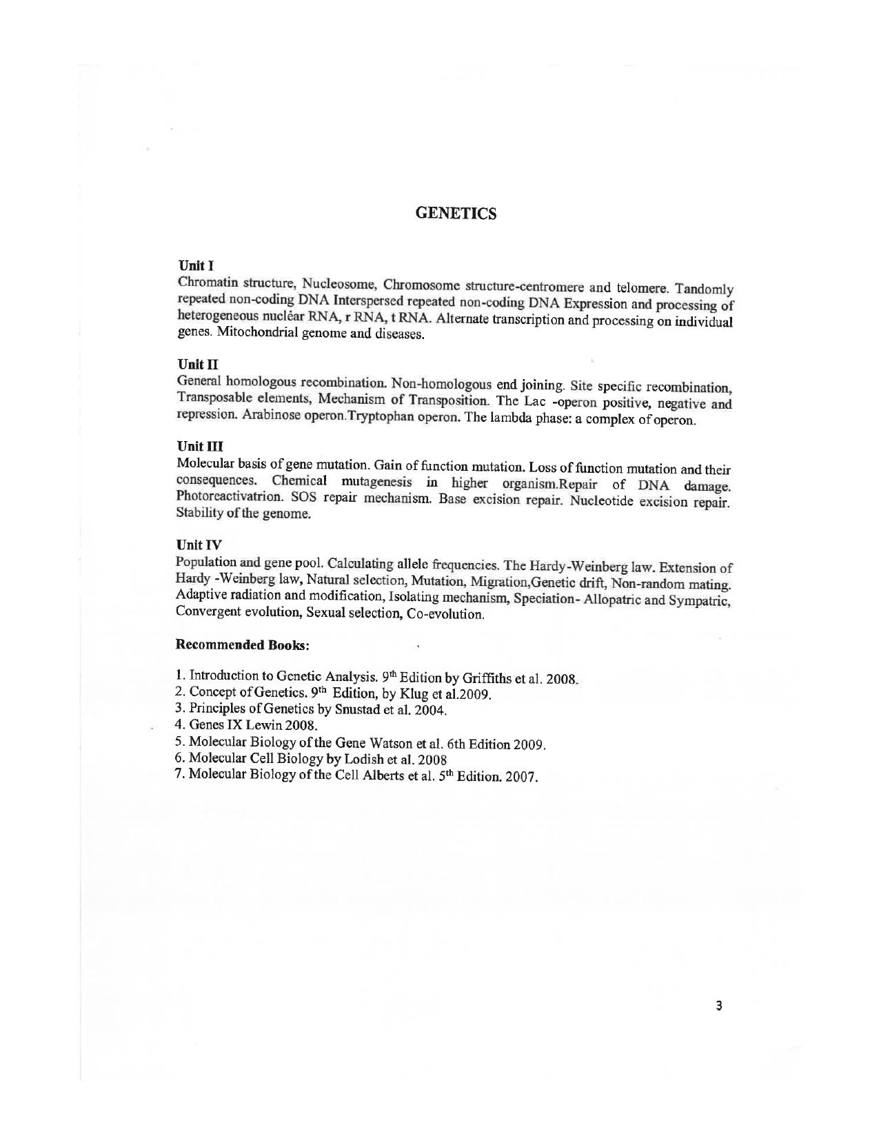 JMI Entrance Exam FACULTY OF NATURAL SCIENCES Syllabus - Page 3