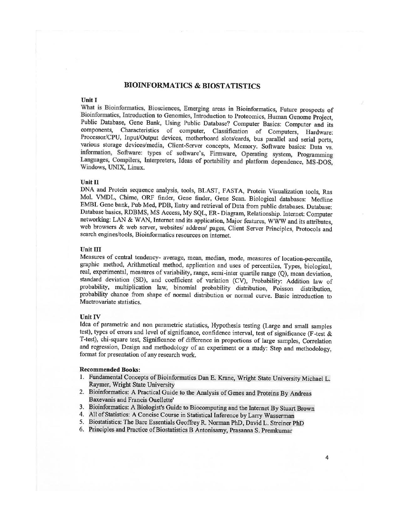 JMI Entrance Exam FACULTY OF NATURAL SCIENCES Syllabus - Page 4