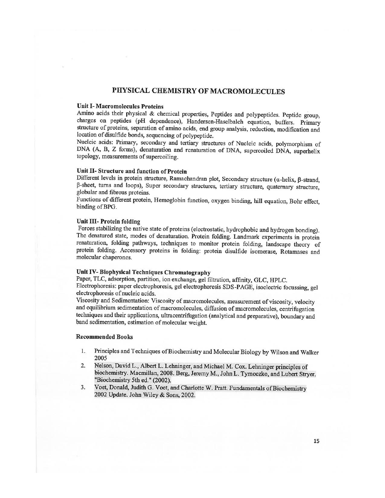 JMI Entrance Exam FACULTY OF NATURAL SCIENCES Syllabus - Page 15