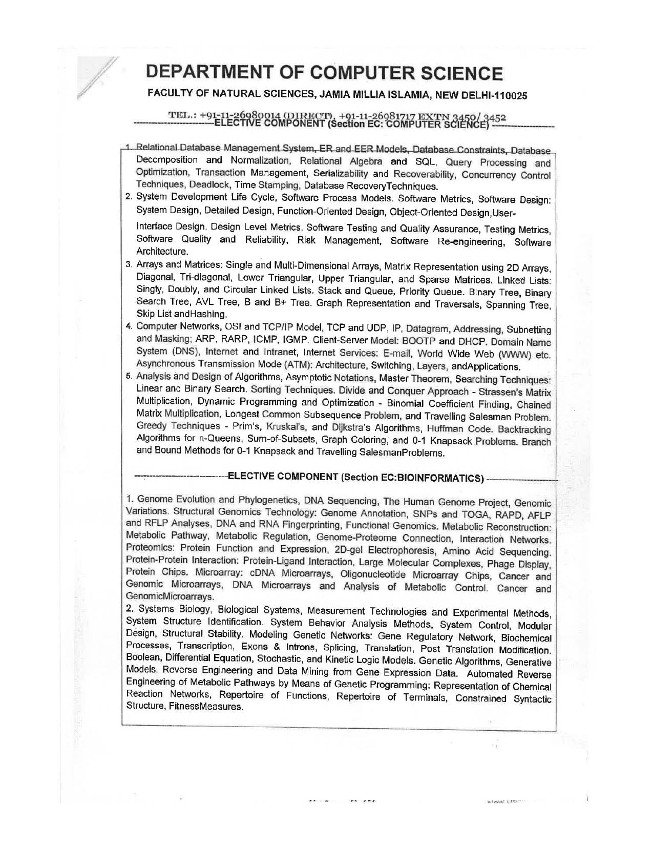 JMI Entrance Exam FACULTY OF NATURAL SCIENCES Syllabus - Page 18