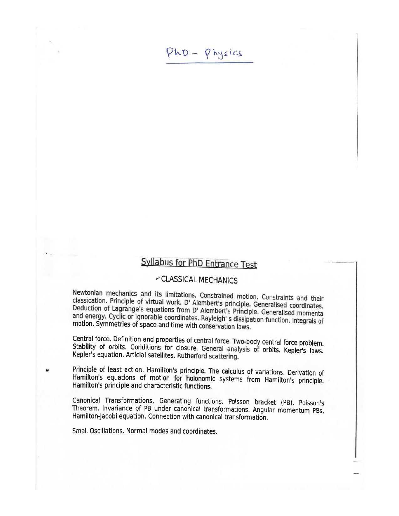 JMI Entrance Exam FACULTY OF NATURAL SCIENCES Syllabus - Page 24