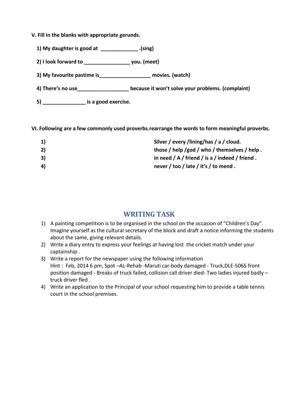 CBSE Worksheets for Class 6 English Literature Reader Assignment 1 - Page 2