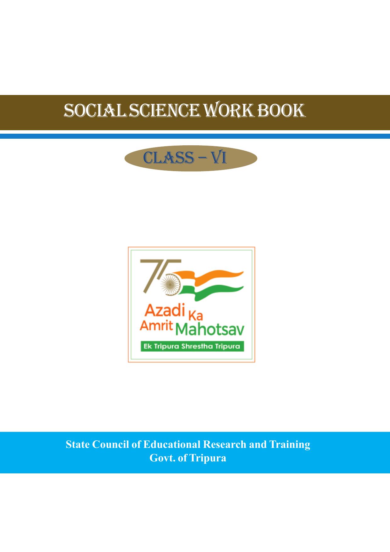 Tripura Board Class 6 Social Science English Version Workbooks - Page 1
