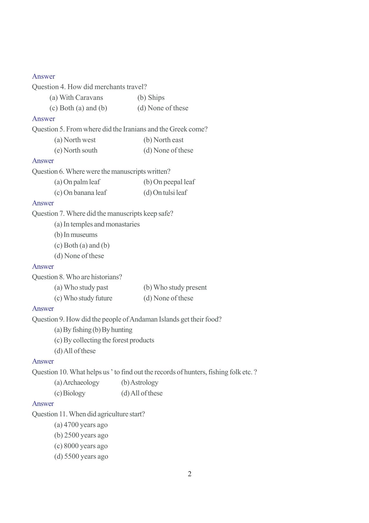 Tripura Board Class 6 Social Science English Version Workbooks - Page 8