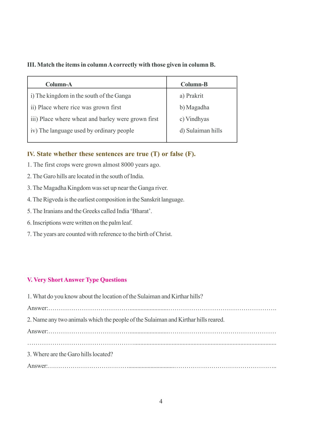 Tripura Board Class 6 Social Science English Version Workbooks - Page 10