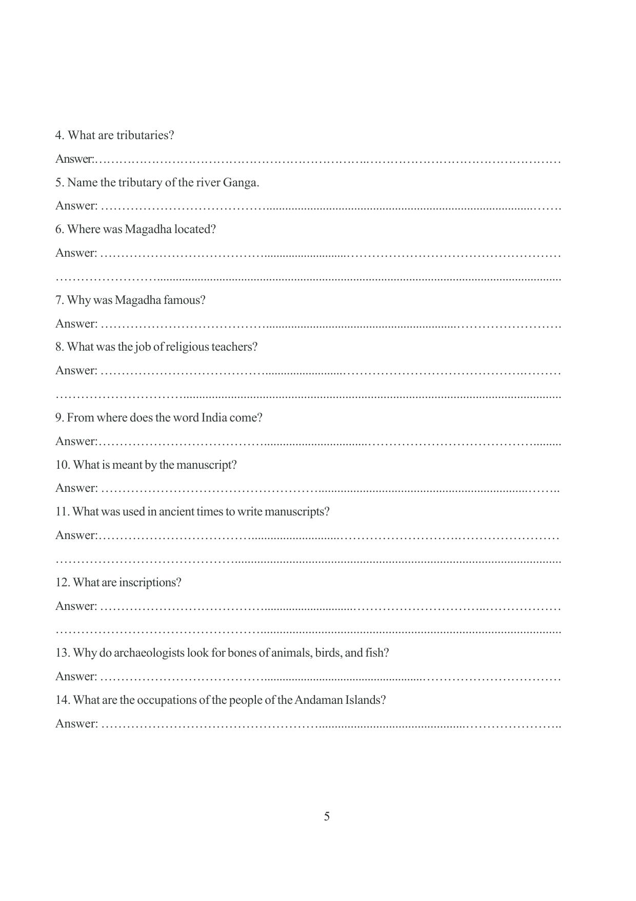 Tripura Board Class 6 Social Science English Version Workbooks - Page 11