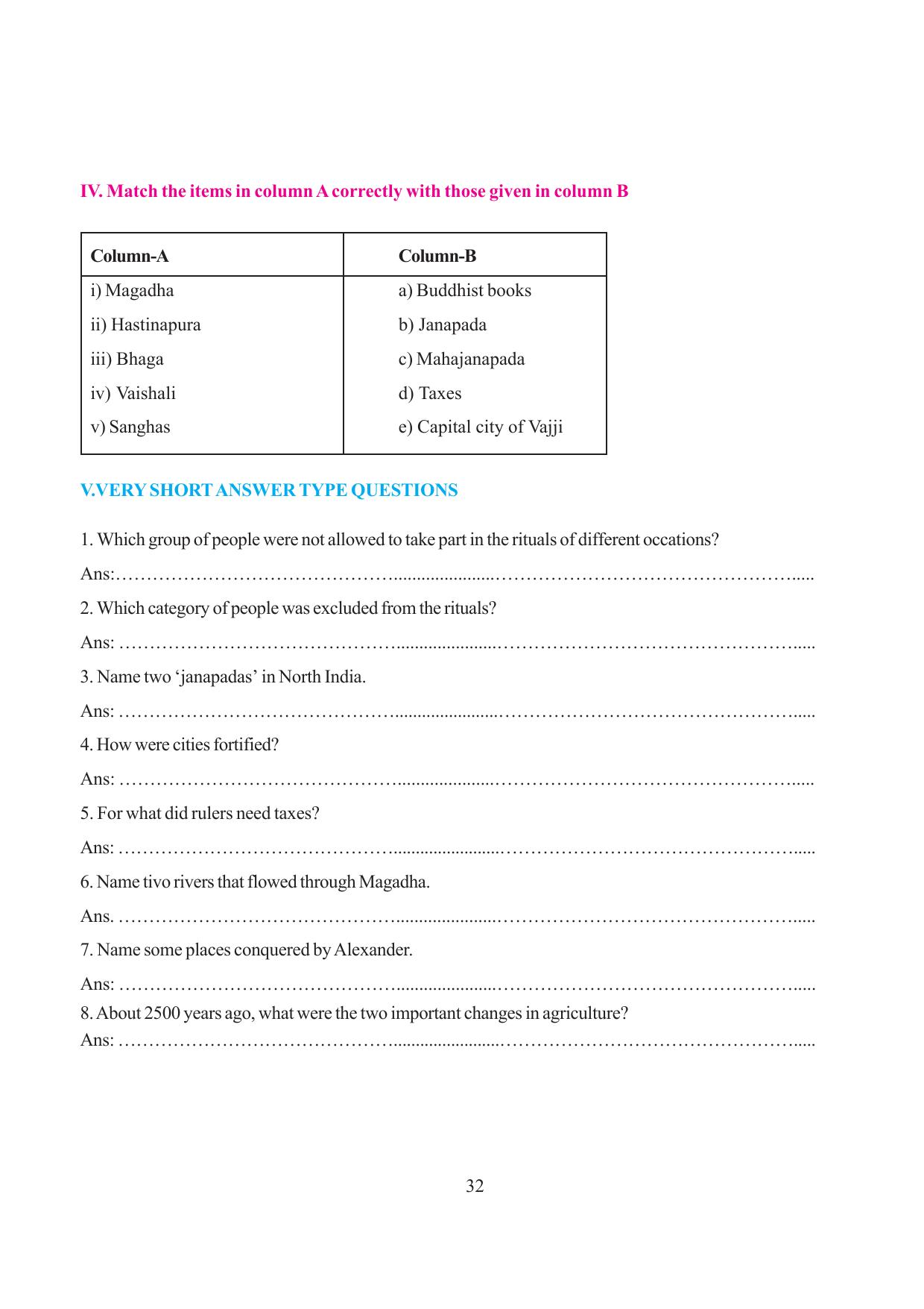 Tripura Board Class 6 Social Science English Version Workbooks - Page 38