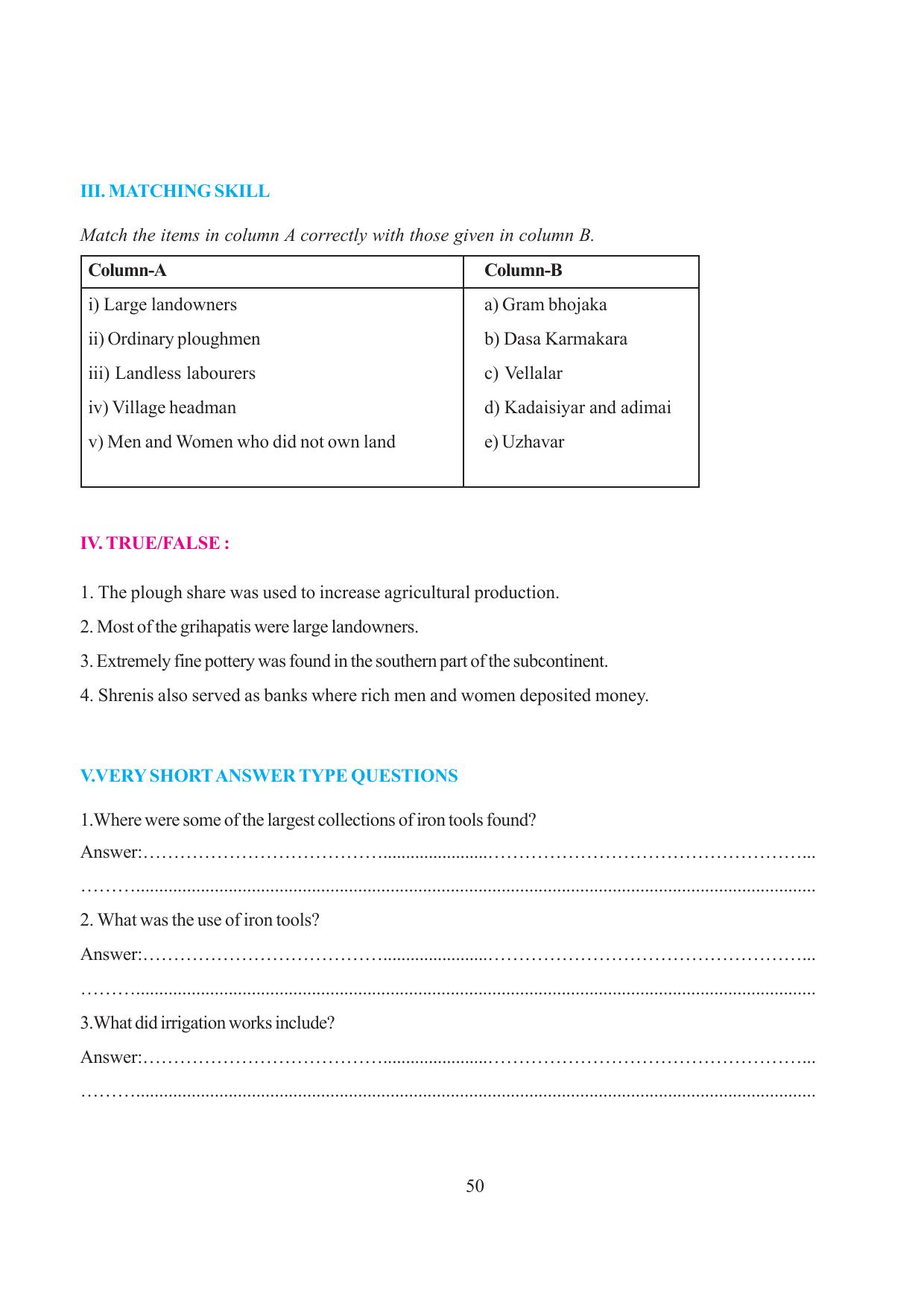 Tripura Board Class 6 Social Science English Version Workbooks - Page 56