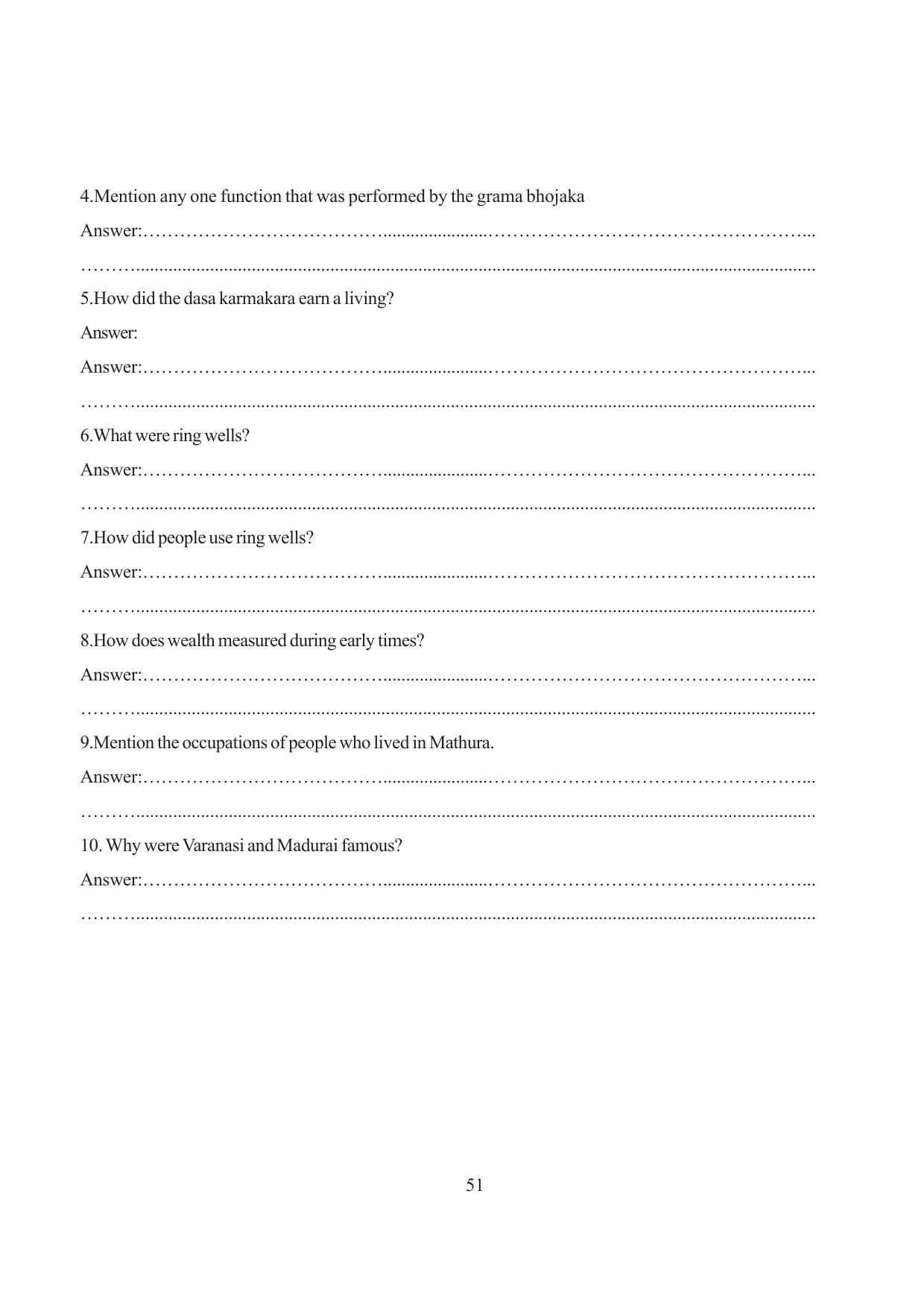 Tripura Board Class 6 Social Science English Version Workbooks - Page 57