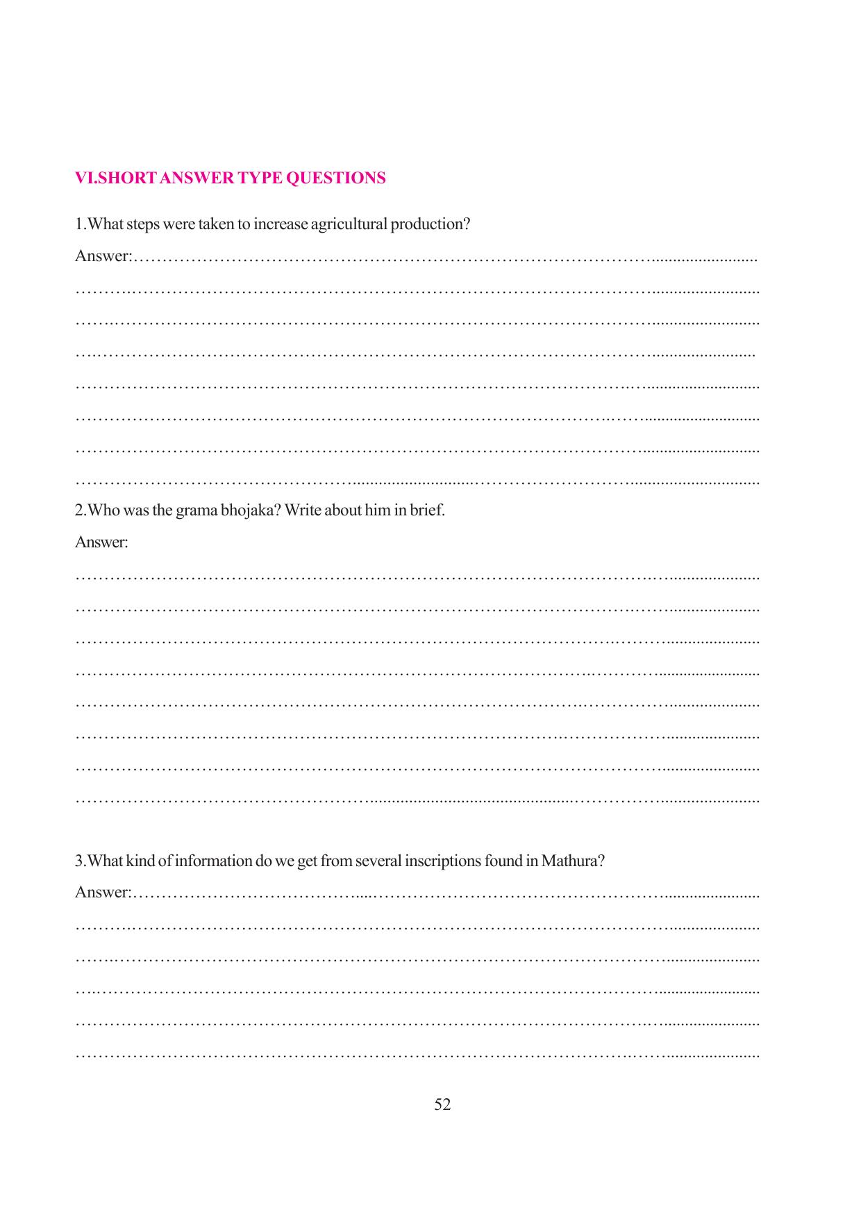 Tripura Board Class 6 Social Science English Version Workbooks - Page 58