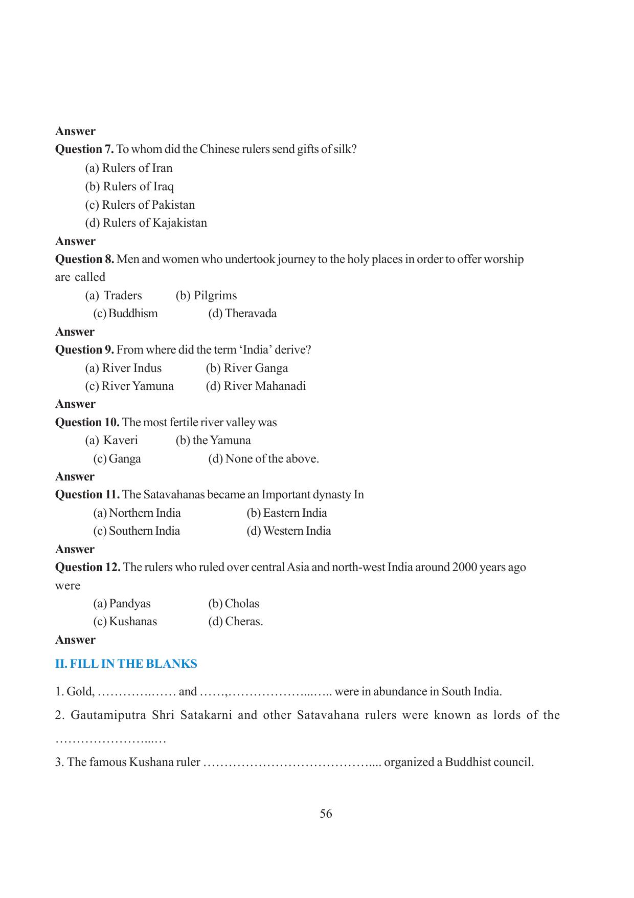 Tripura Board Class 6 Social Science English Version Workbooks - Page 62