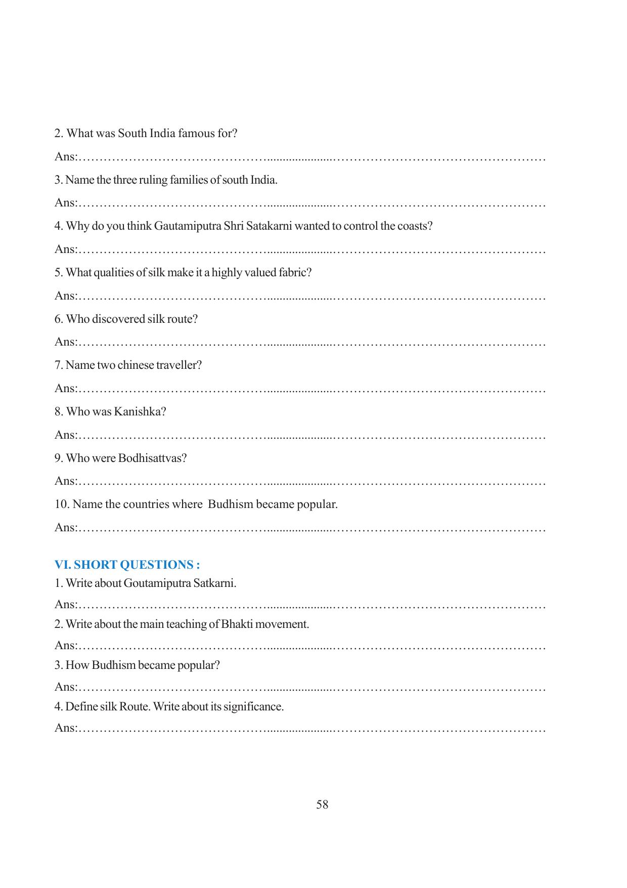 Tripura Board Class 6 Social Science English Version Workbooks - Page 64