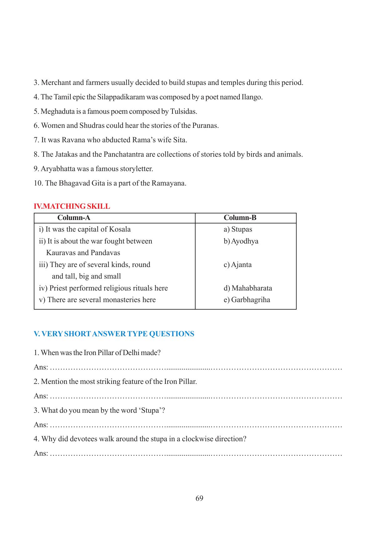 Tripura Board Class 6 Social Science English Version Workbooks - Page 75