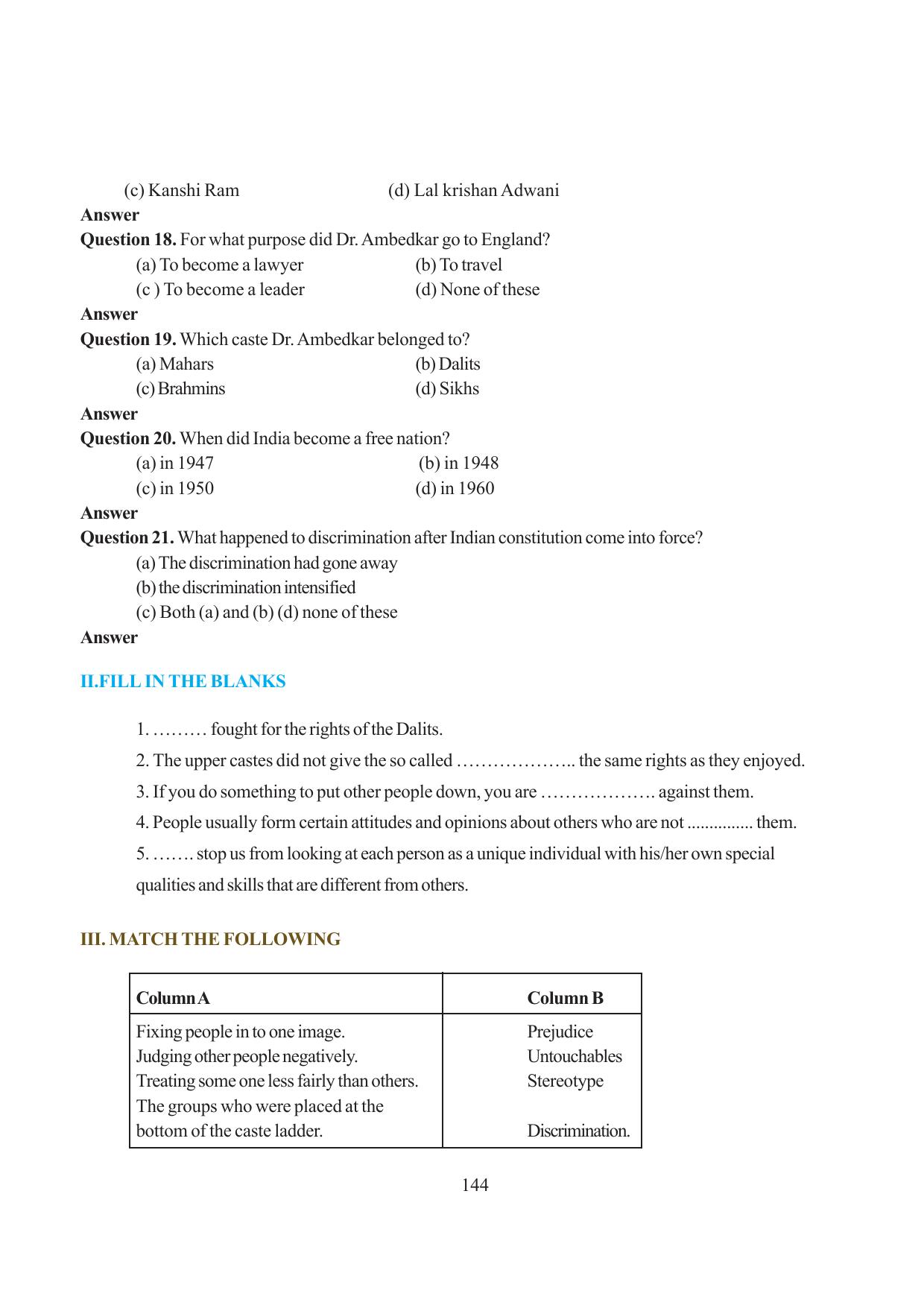 Tripura Board Class 6 Social Science English Version Workbooks - Page 152