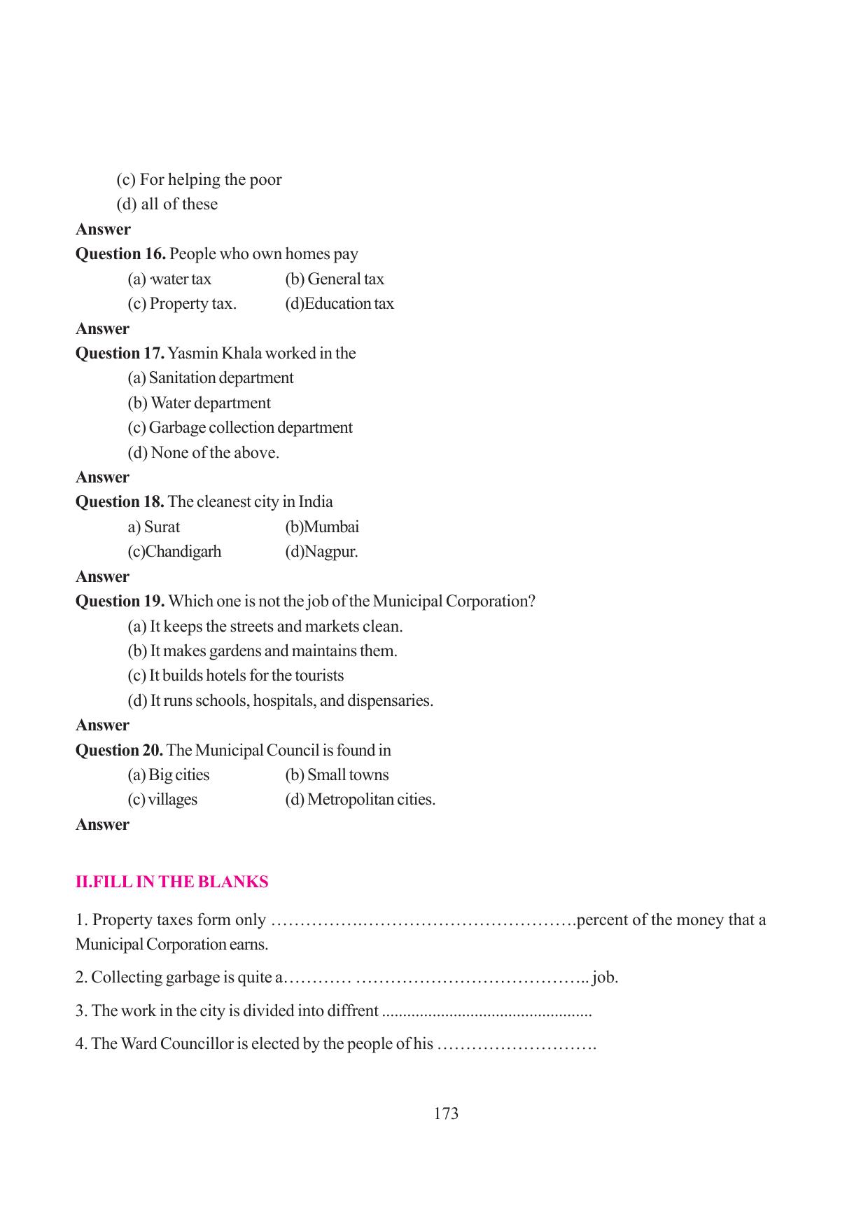 Tripura Board Class 6 Social Science English Version Workbooks - Page 181