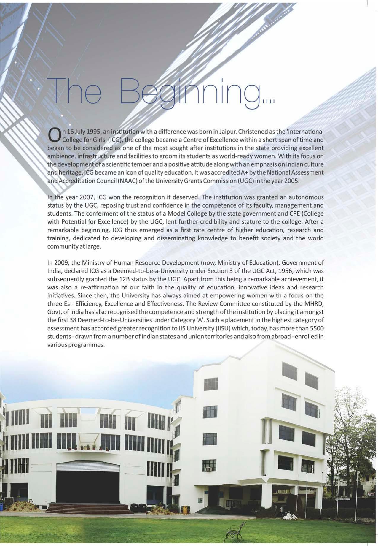 The IIS University, Jaipur Prospectus 2021-22 - Page 5