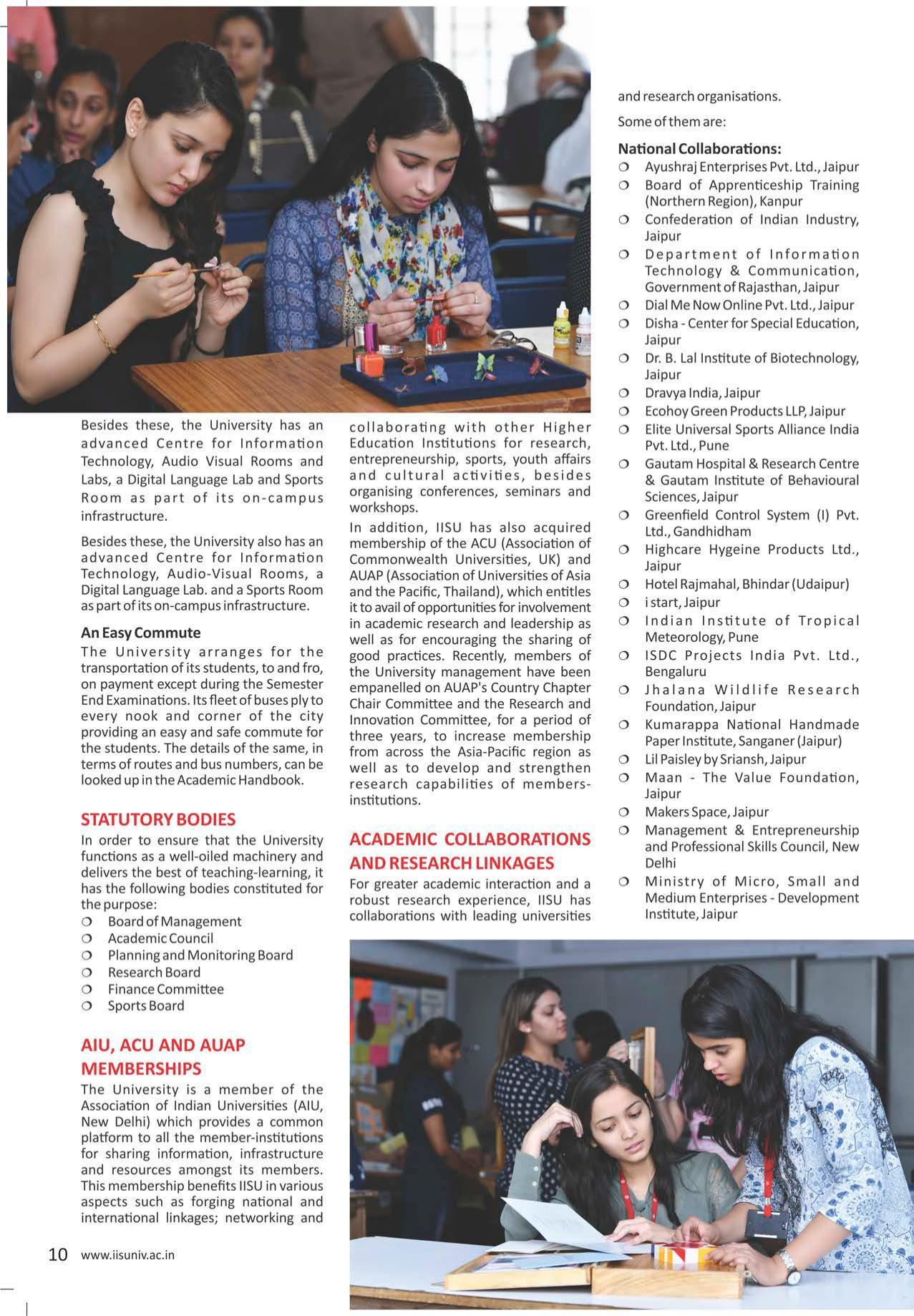 The IIS University, Jaipur Prospectus 2021-22 - Page 12