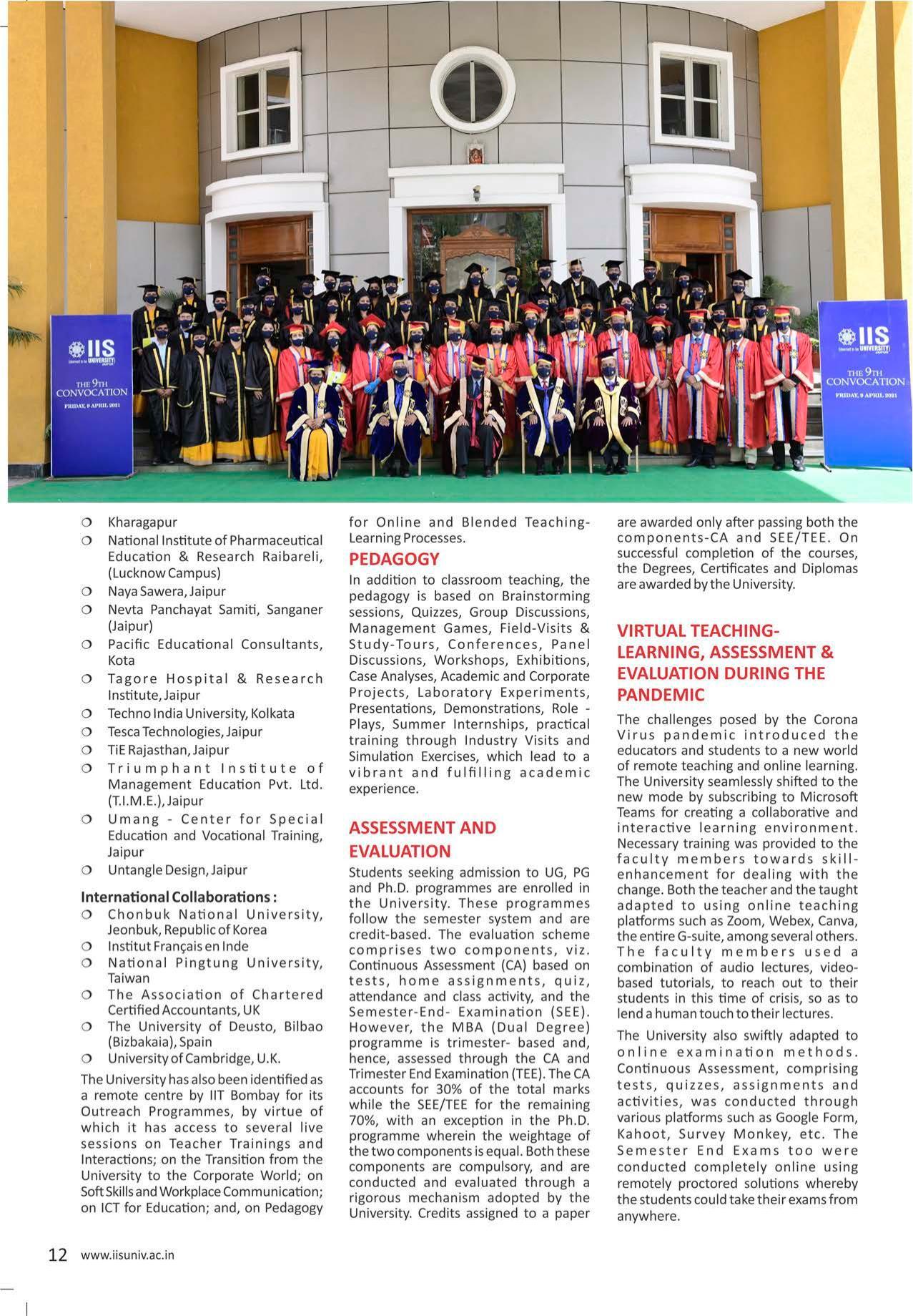The IIS University, Jaipur Prospectus 2021-22 - Page 14