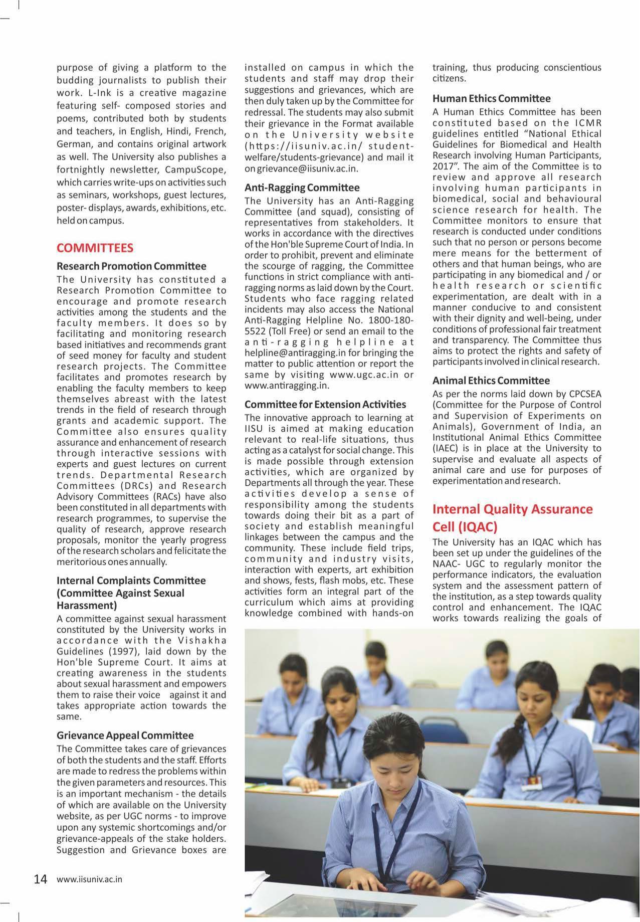 The IIS University, Jaipur Prospectus 2021-22 - Page 16