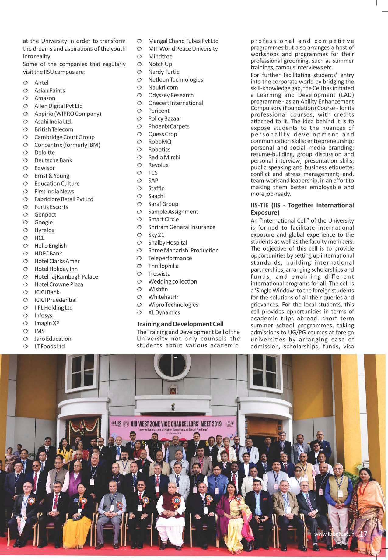 The IIS University, Jaipur Prospectus 2021-22 - Page 19