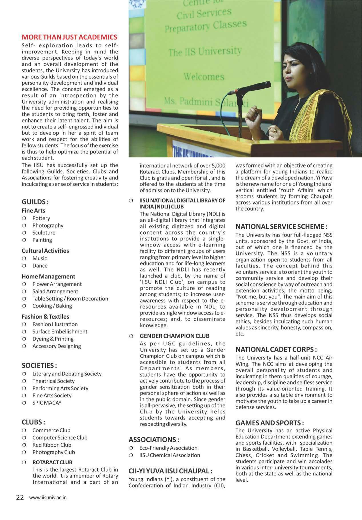 The IIS University, Jaipur Prospectus 2021-22 - Page 24