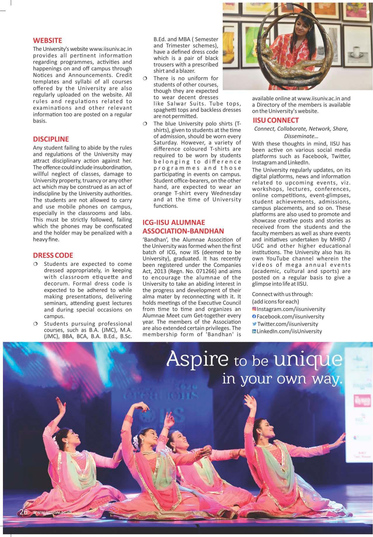 The IIS University, Jaipur Prospectus 2021-22 - Page 28