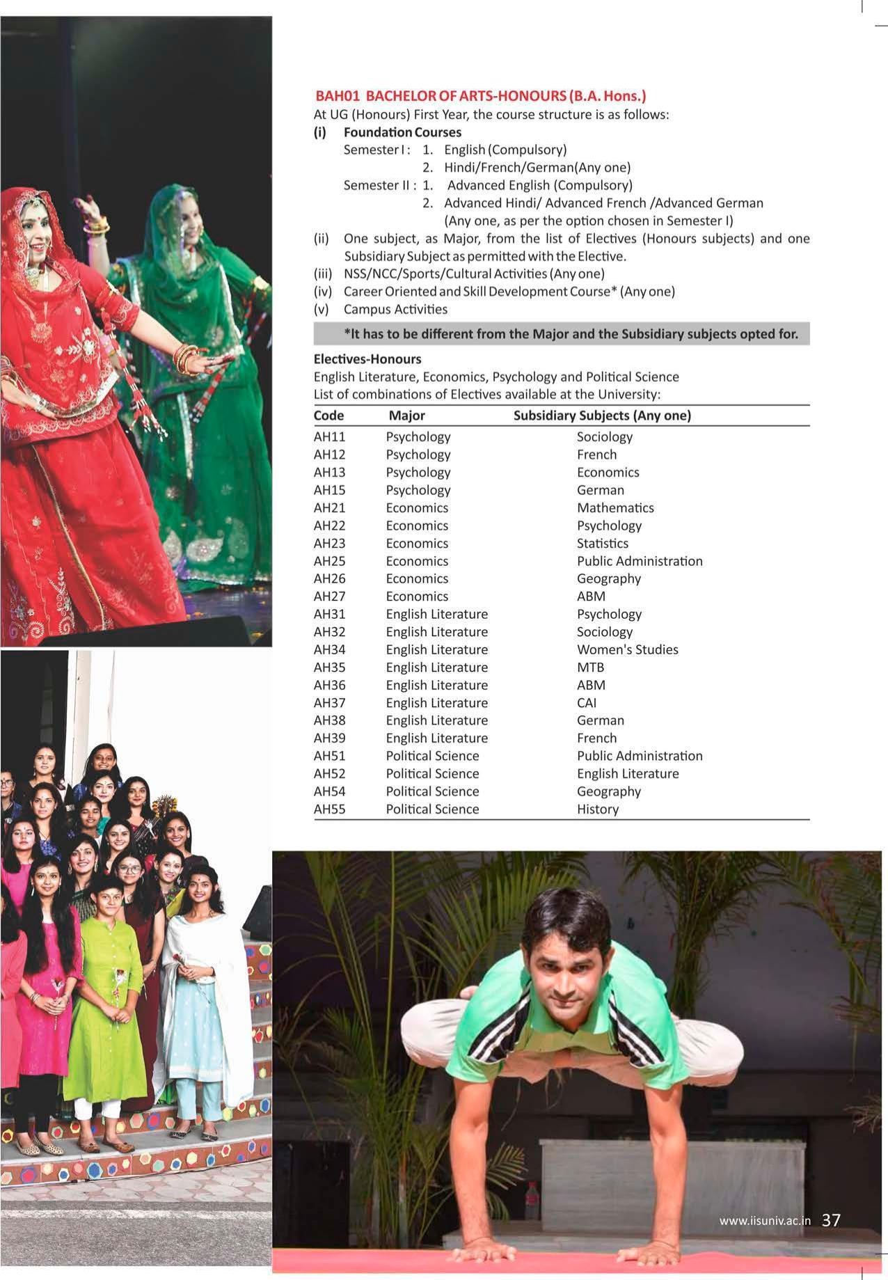 The IIS University, Jaipur Prospectus 2021-22 - Page 39