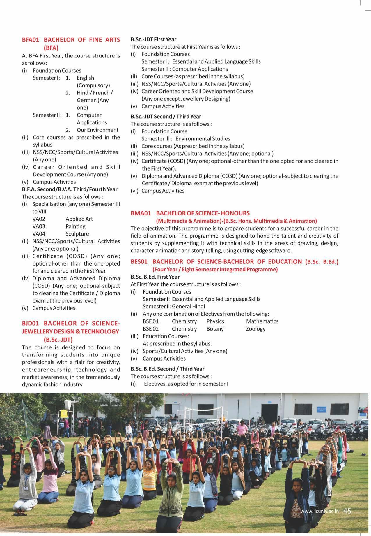 The IIS University, Jaipur Prospectus 2021-22 - Page 47