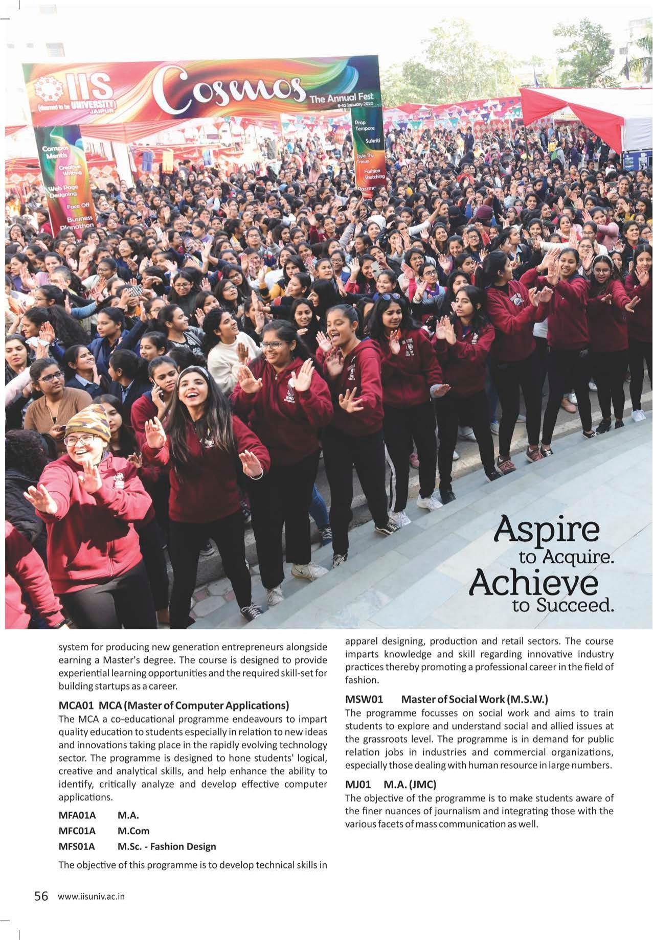 The IIS University, Jaipur Prospectus 2021-22 - Page 58