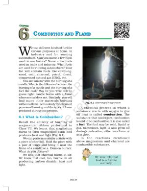 NCERT Book for Class 8 Science Chapter 6 Combustion and Flame