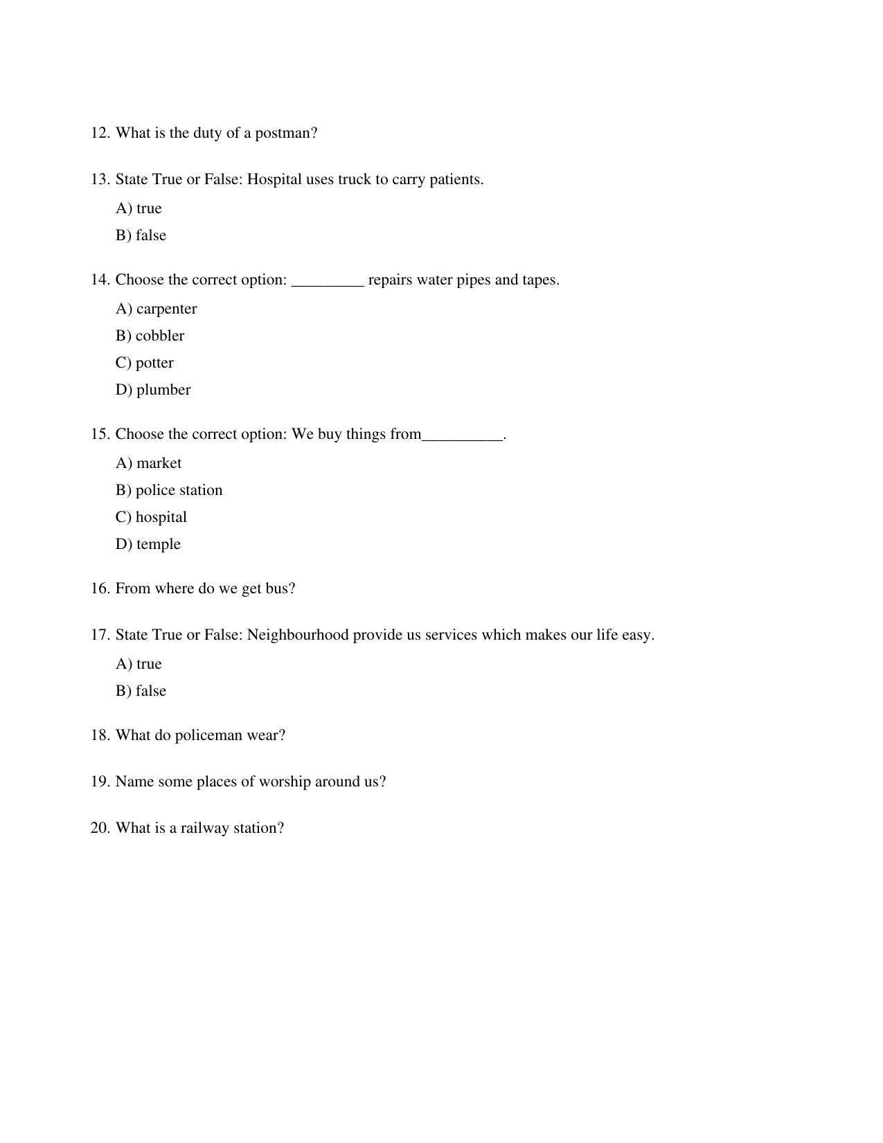 CBSE Class 1 EVS Clothes we wear Worksheets - Page 2