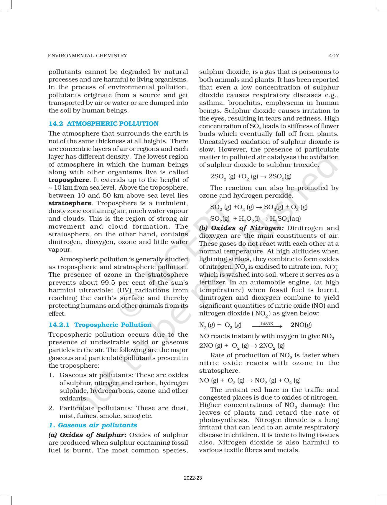 NCERT Book for Class 11 Chemistry Chapter 14 Environmental Chemistry - Page 2