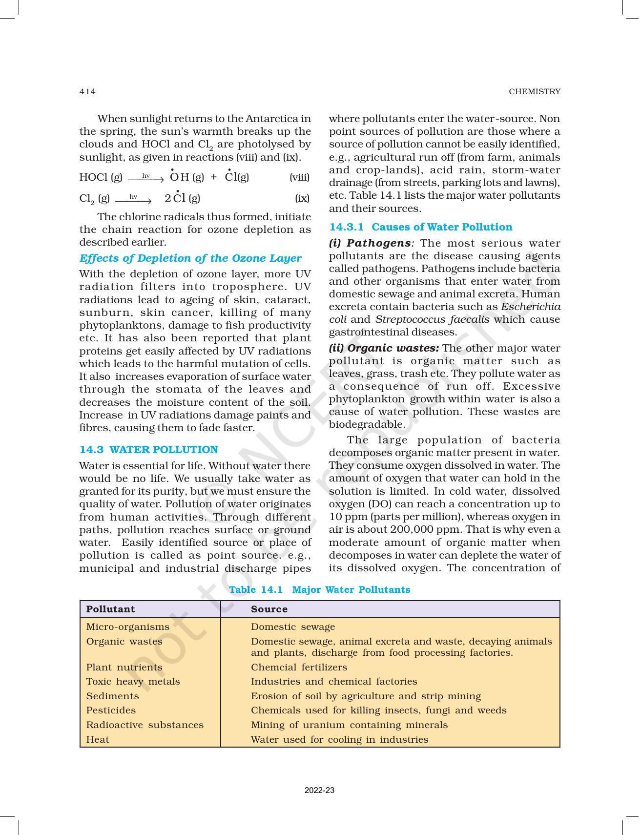 NCERT Book for Class 11 Chemistry Chapter 14 Environmental Chemistry - Page 9