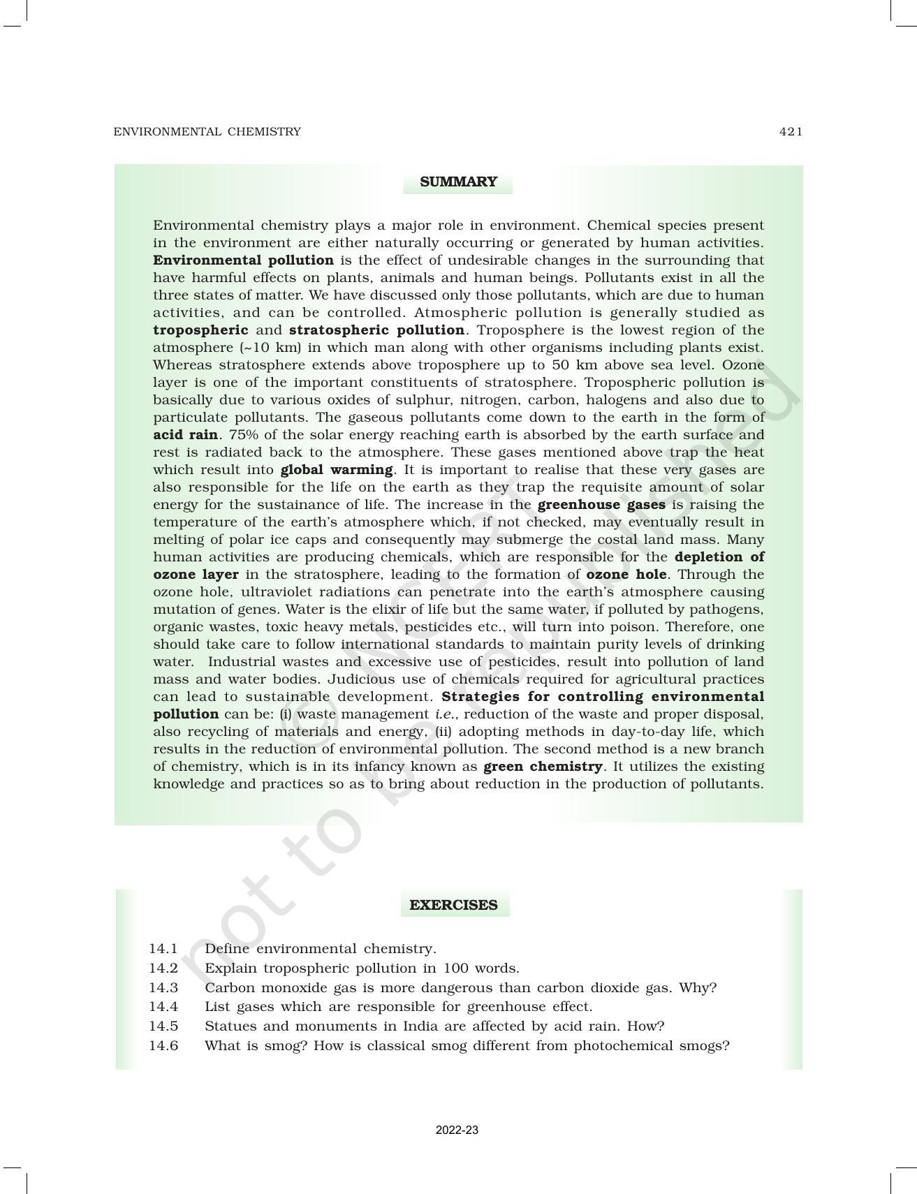 NCERT Book for Class 11 Chemistry Chapter 14 Environmental Chemistry - Page 16